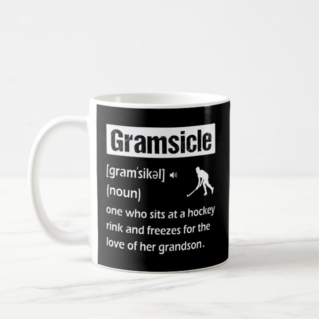Gramsicle Ice Hockey Grandma Sicle Definition Kaffemugg (Vänster)