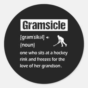 Gramsicle Ice Hockey Grandma Sicle Definition Runt Klistermärke