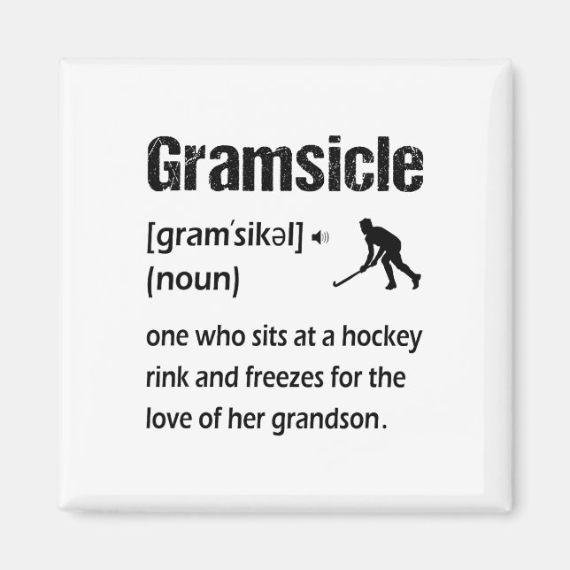 Gramsicle Roligt Ishockey Mormor Sicle Definition Magnet (Framsidan)
