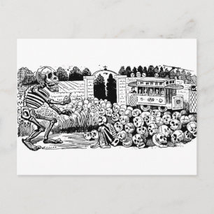 Gran Calavera Eléctrica av José Guadalupe Posada Vykort