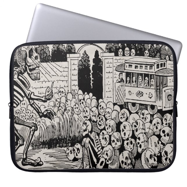 Gran Calavera Eléctrica Laptop Sleeve (Framsidan)