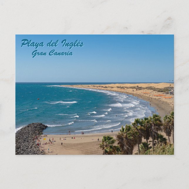 Gran Canaria Beach Scene Postcard Vykort (Framsida)