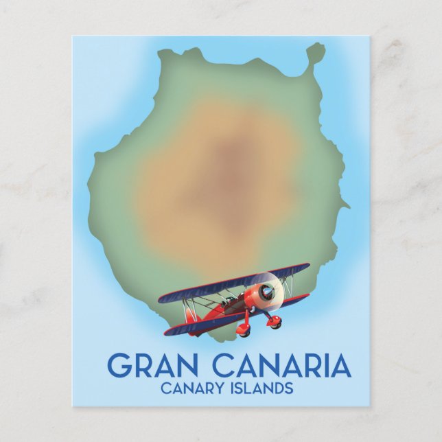Gran Canaria kanarieö, reseaffisch konst. (Framsida)