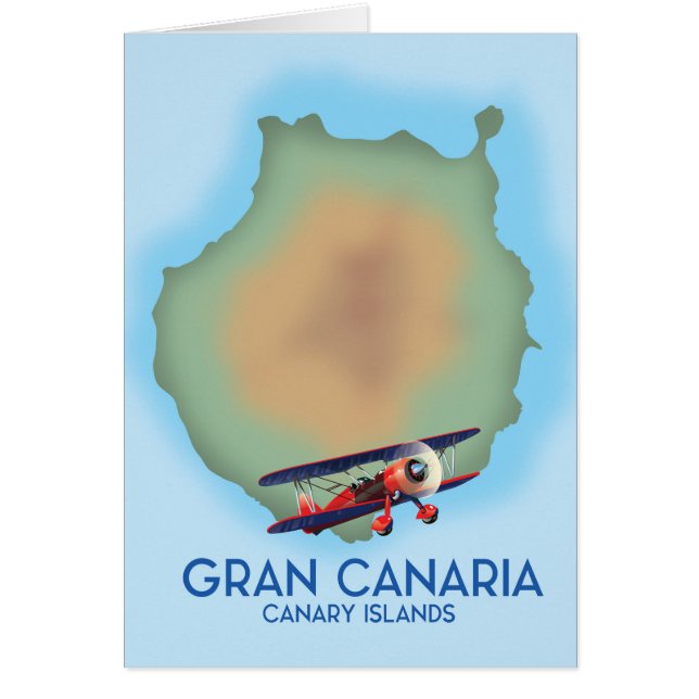 Gran Canaria kanarieö, resposter konst. Hälsningskort (Framsidan)