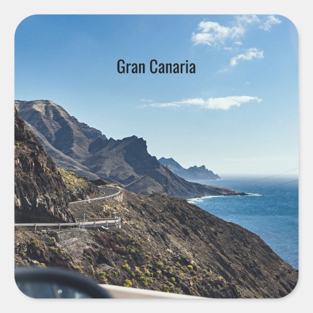 Gran Canaria (Kanarieöarna) Spanien Fyrkantigt Klistermärke (Framsida)