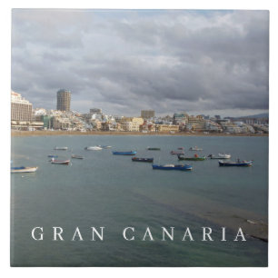 Gran Canaria Las Canteras-båtar visar keramiskt pl Kakelplatta