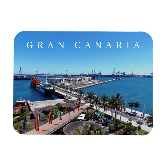 Gran Canaria Las Palmas-hamnvaktmästare Magnet (Horisontell)