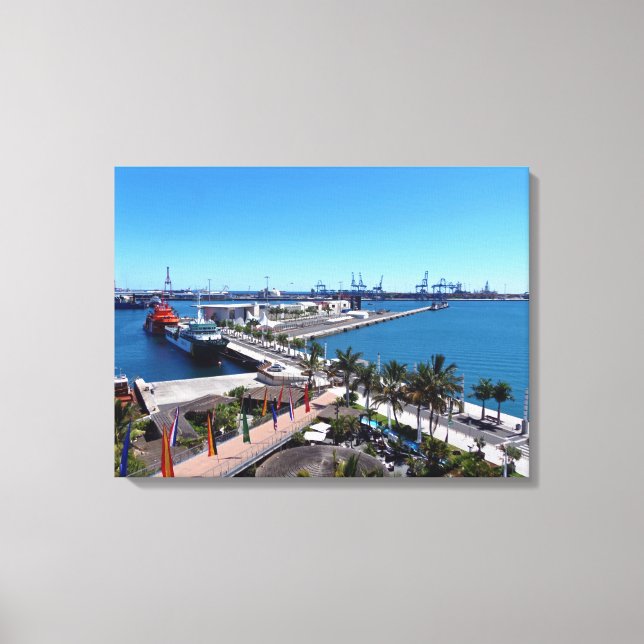 Gran Canaria Las Palmas-hamnvy, kanvastryck (Framsida)