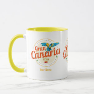 Gran Canaria Parrot Kanarieöarna Spanien Vintage Mugg
