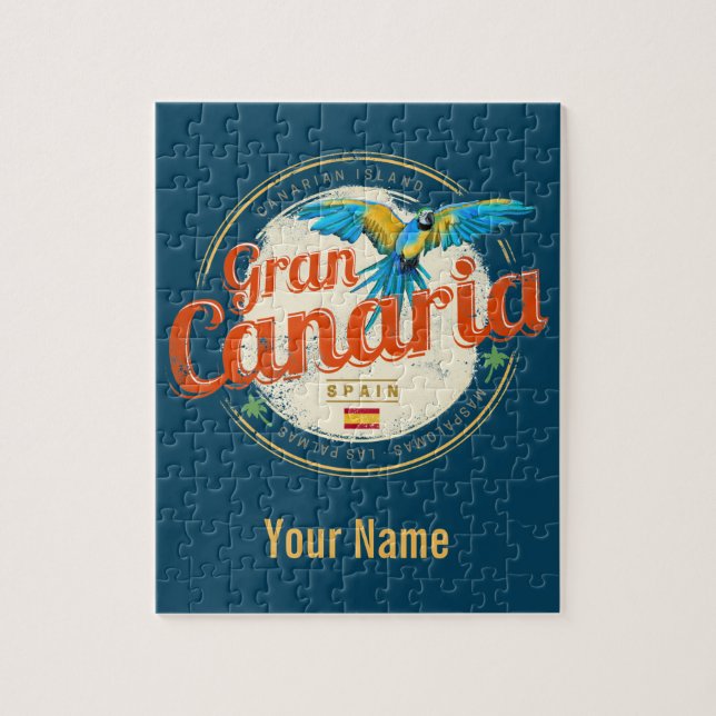 Gran Canaria Parrot Kanarieöarna Spanien Vintage Pussel (Vertikal)