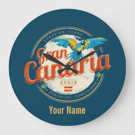 Gran Canaria Parrot Kanarieöarna Spanien Vintage Stor Klocka