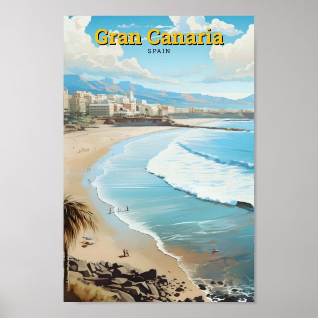 Gran Canaria Spanien Vintage resor Poster (Framsidan)