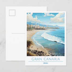 Gran Canaria Spanien Vintage resor Vykort