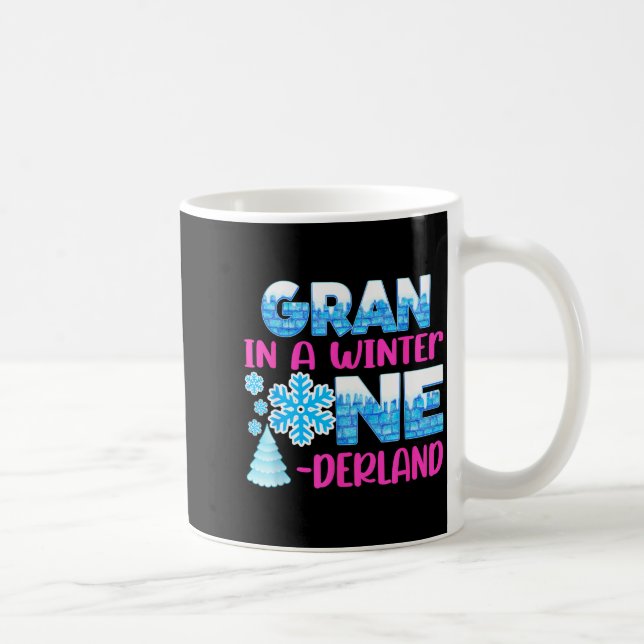 Gran In A Winter Onederland Bday Girl Sweet Snowfl Kaffemugg (Höger)