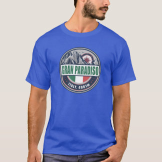 Gran Paradiso Italy Flag Mountain Hiking Design gi T Shirt