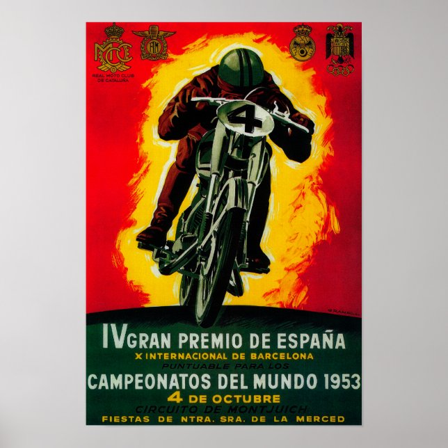 Gran Premio de Espana Vintage PosterEurope Poster (Framsidan)