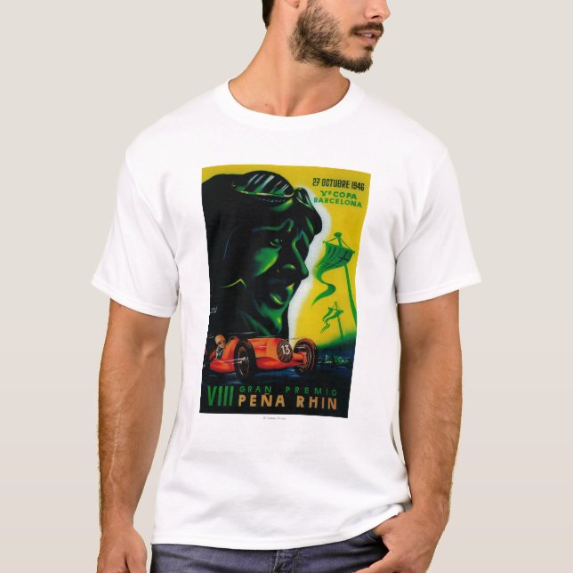 Gran Premio Pena Rhin vintage PosterEurope Tee Shirt (Framsida)