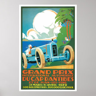 Gran Prix Automobile Vintage annons Art Poster
