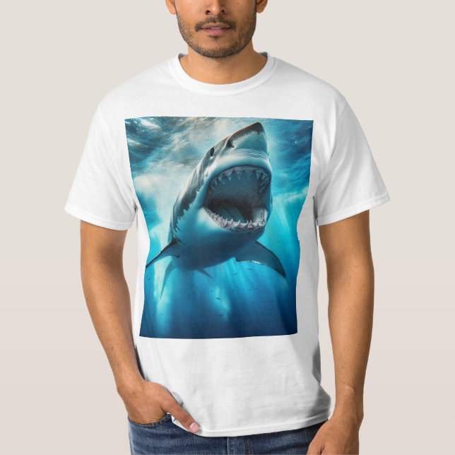 Gran tiburón blanco t shirt (Framsida)
