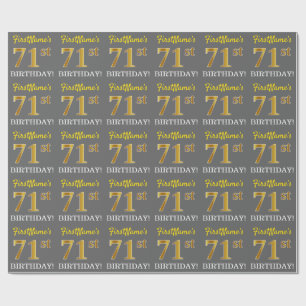Gråna den guld- looken "den 71st FÖDELSEDAGEN " Presentpapper