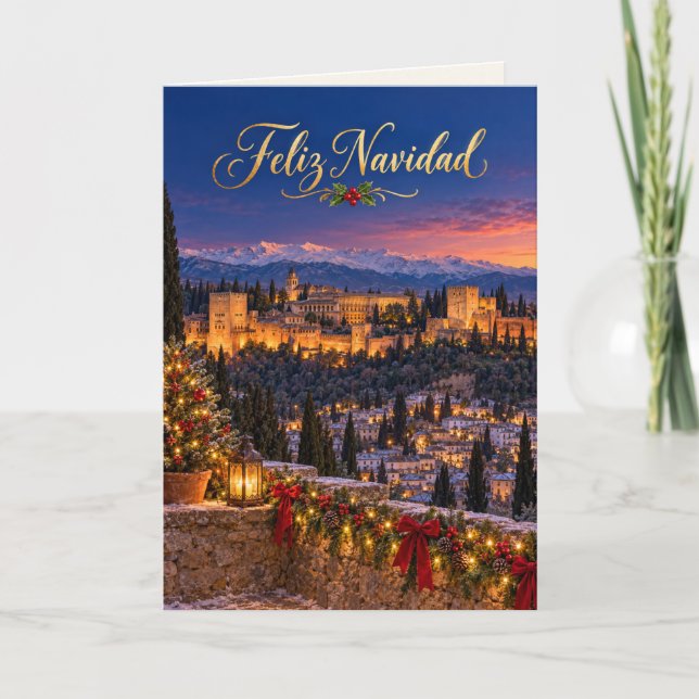 Granada Alhambra God Jul Helgkort (Framsida)