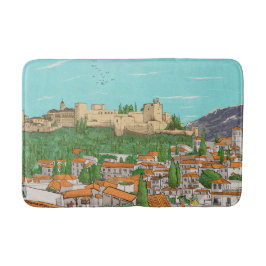 Granada Cityview Spain Ligcape Illustration Badrumsmatta