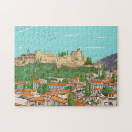 Granada Cityview Spain Ligcape Illustration Pussel
