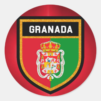 Granada Flagga Runt Klistermärke