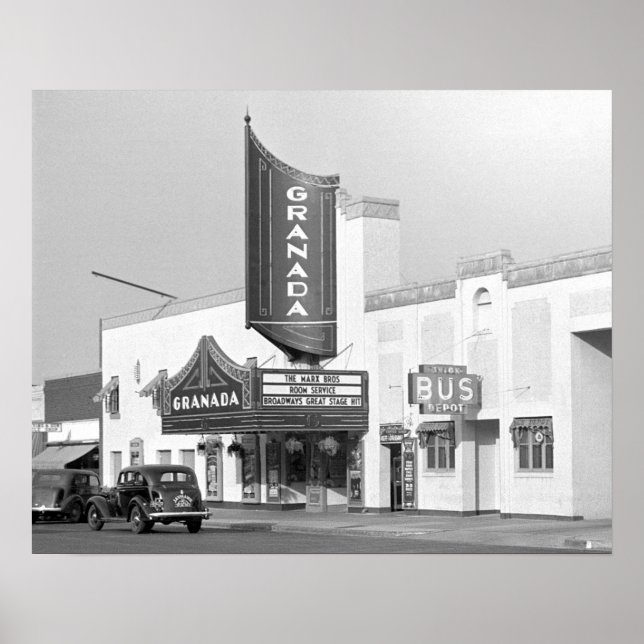 Granada Movie Theater, 1938. Vintage Photo Poster (Framsidan)