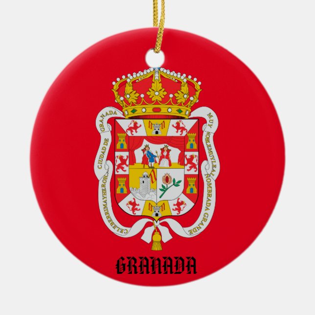 Granada Spain Anpassningsbar Ceramic Ornament (Framsidan)