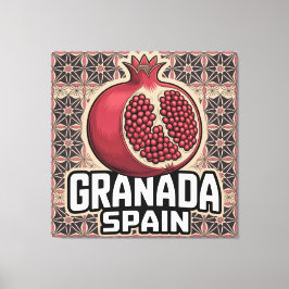 Granada Spain Pomegranate Sticker Canvastryck