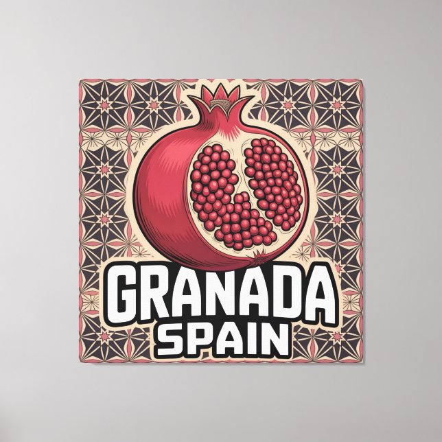Granada Spain Pomegranate Sticker Canvastryck (Framsida)