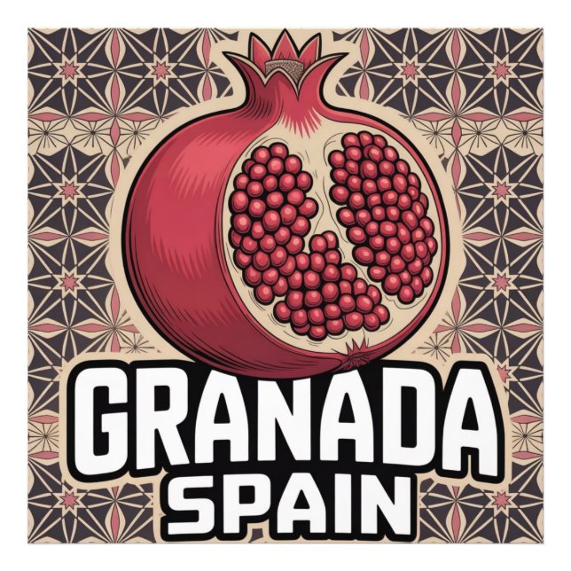 Granada Spain Pomegranate Sticker Fototryck (Framsidan)