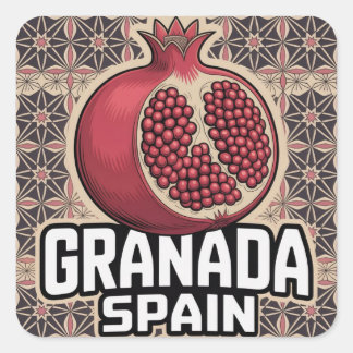 Granada Spain Pomegranate Sticker Fyrkantigt Klistermärke