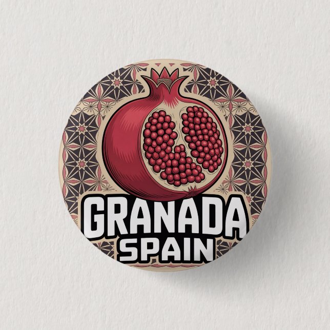 Granada Spain Pomegranate Sticker Knapp (Framsida)