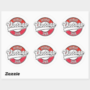 Granada spain vintage stil logotyp runt klistermärke