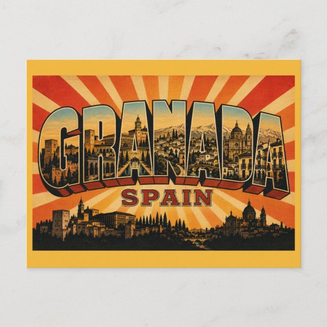 Granada Spanien Alhambra Palats Vykort (Framsida)