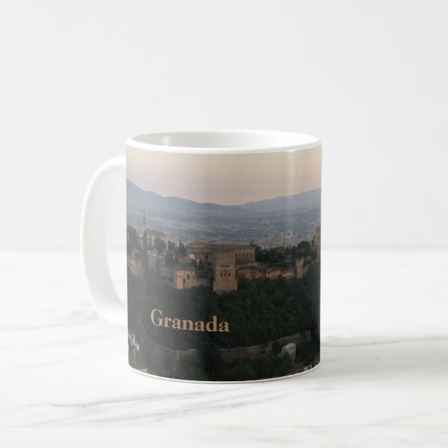 Granada Spanien, Alhambra Postcard Kaffemugg (Framsida vänster)