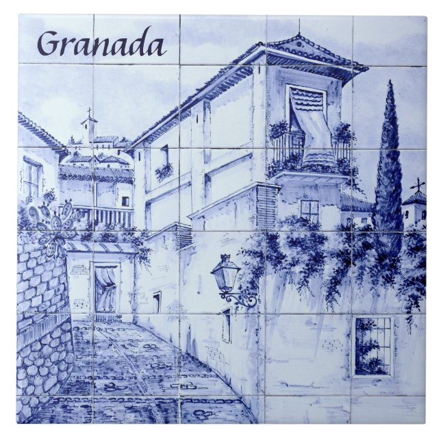 Granada, Spanien Kakelplatta (Framsidan)