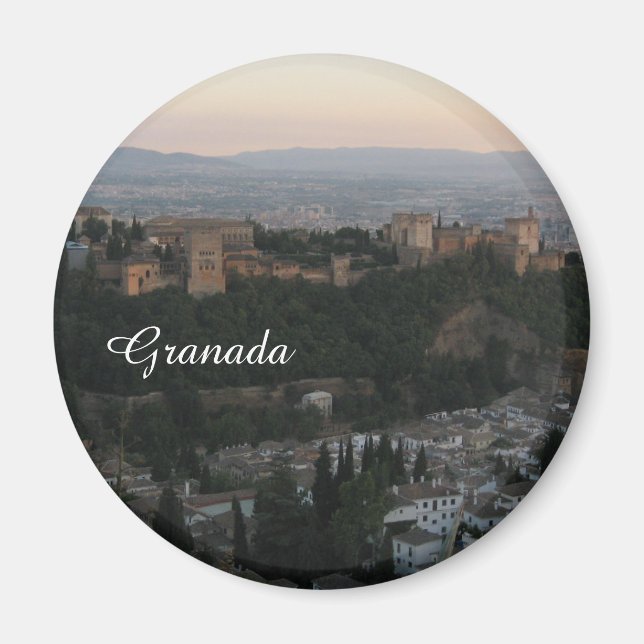 Granada,Spanien View Photo Standard, 5,7 cm Magnet (Framsidan)