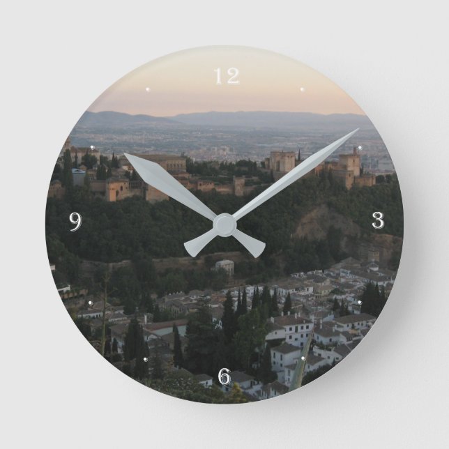 Granada,Spanien Visa fotomunda (medel) väggklocka (Framsida)