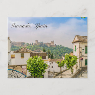 Granada, Spanien vy av historiska Alhambra Vykort