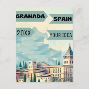 Granada Travel Printable Poster - Spanien Travel P Vykort