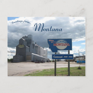 Granary vid Montana State Line i Montana Vykort
