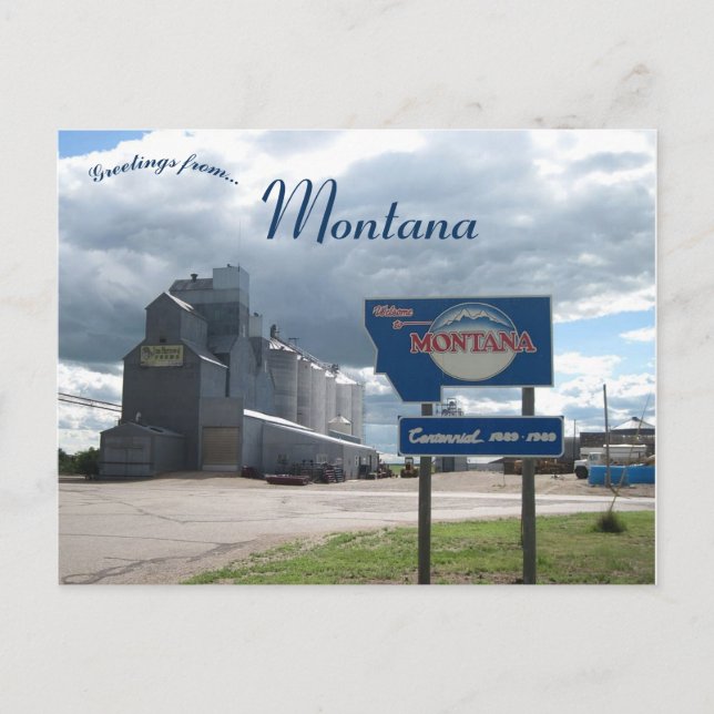 Granary vid Montana State Line i Montana Vykort (Framsida)