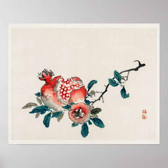 Granat av Kōno Bairei (1844-1895) Poster (Framsidan)