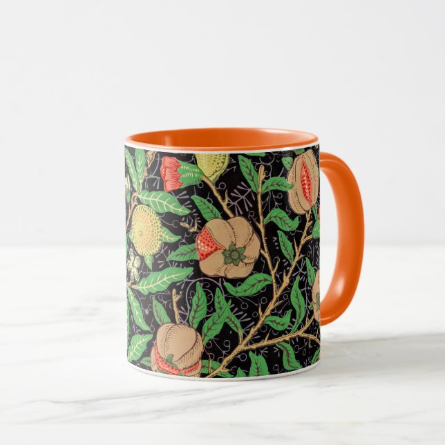 Granat och blommor på Grenar Mugg (Framsida höger)