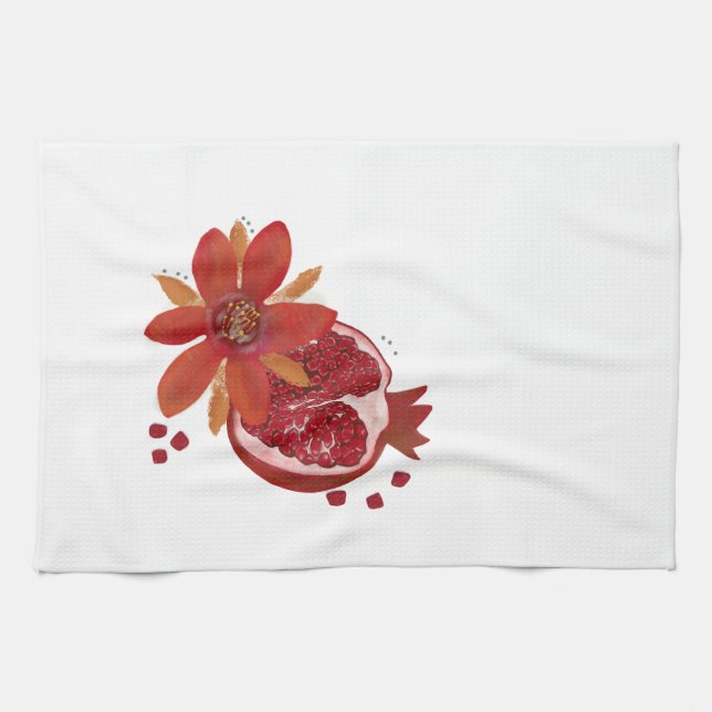 Granatäppelblomskökshanddukar Kökshandduk (Horisontell)