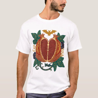 Granatäpple Flädermus Överflöd Kinesisk Konst T-Sh T Shirt