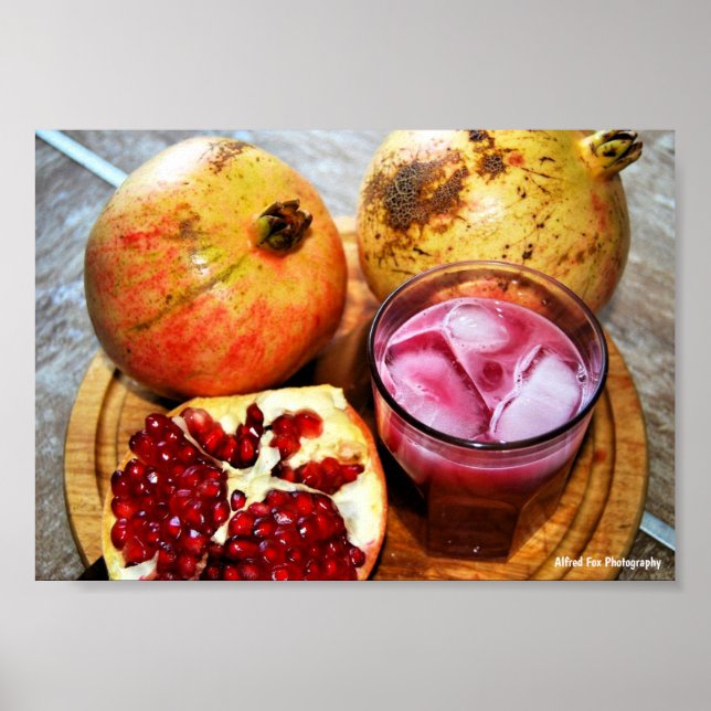 Granatäpple Frukt och Juice Poster (Framsidan)